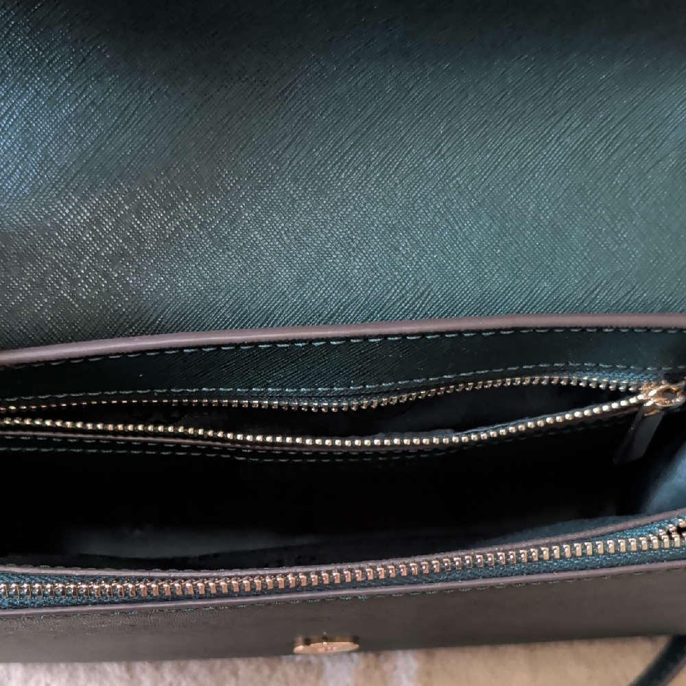 Tory Burch Emerson Combo Crossbody Jitney Green EUC - Picture 6 of 11